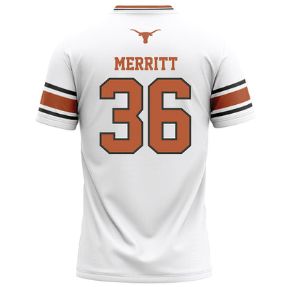 Texas - NCAA Football : Quinn Merritt - White Football Jersey