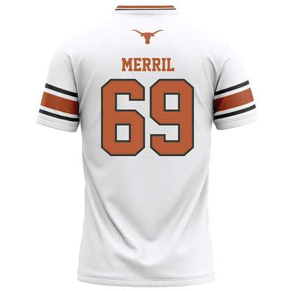 Texas - NCAA Football : Max Merril - White Football Jersey