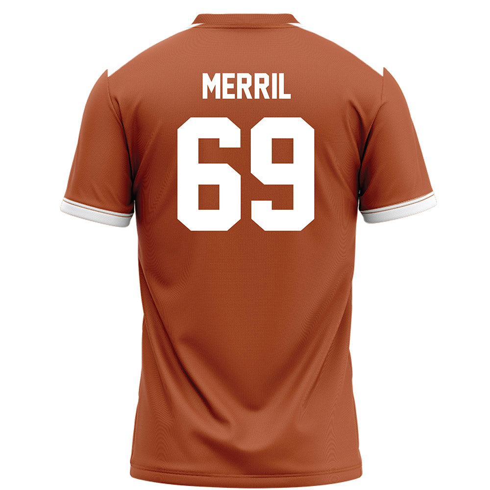 Texas - NCAA Football : Max Merril - Orange Football Jersey