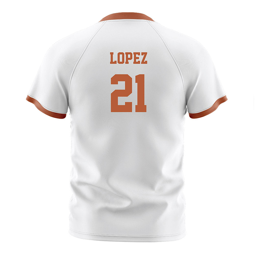 Texas - NCAA Women's Soccer : Antonette lopez - White Soccer Jersey-1