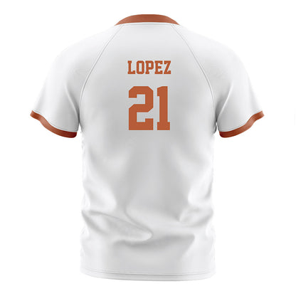 Texas - NCAA Women's Soccer : Antonette lopez - White Soccer Jersey-1