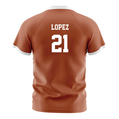 Texas - NCAA Women's Soccer : Antonette lopez - Orange Soccer Jersey-1