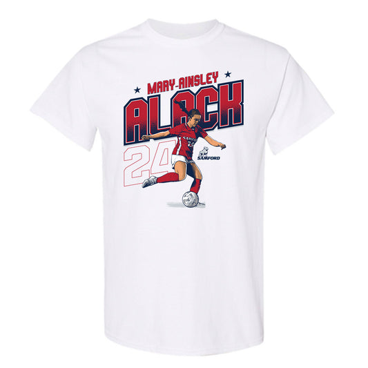 Samford - NCAA Women's Soccer : Mary-Ainsley Alack - Caricature T-Shirt-0