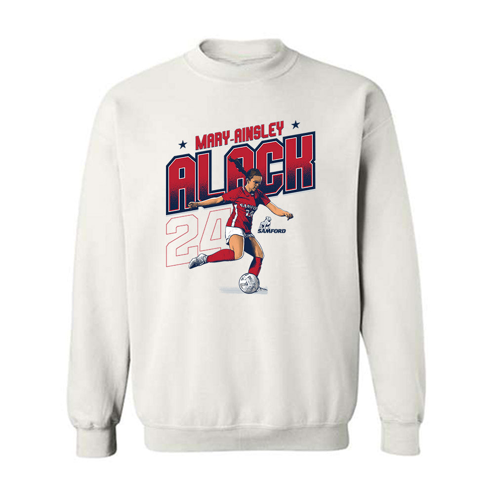 Samford - NCAA Women's Soccer : Mary-Ainsley Alack - Caricature Crewneck Sweatshirt-0