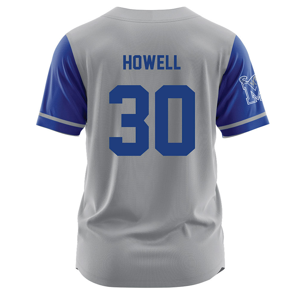 Memphis - NCAA Baseball : Will Howell - Grey Jersey-1