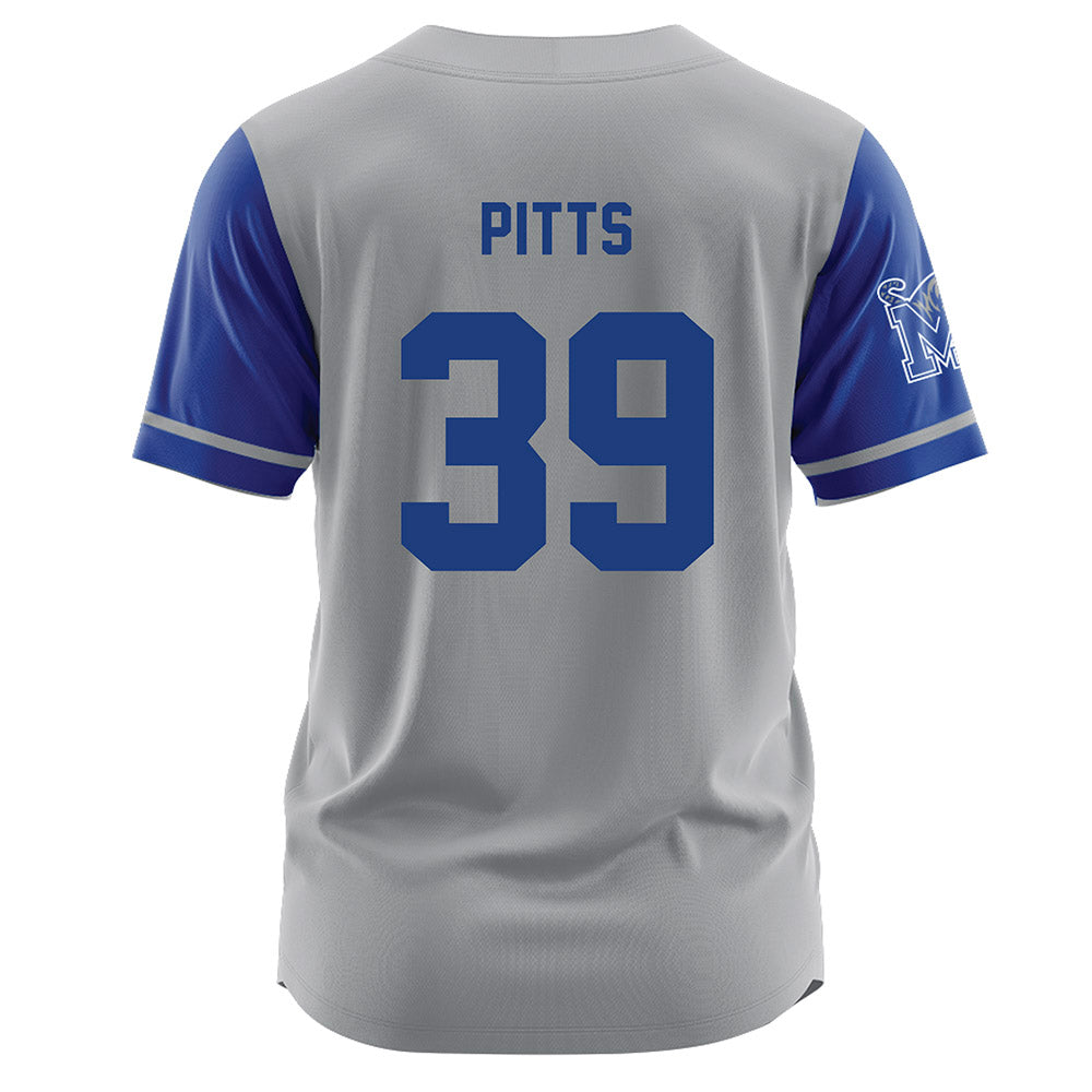 Memphis - NCAA Baseball : Jack Pitts - Grey Jersey-1