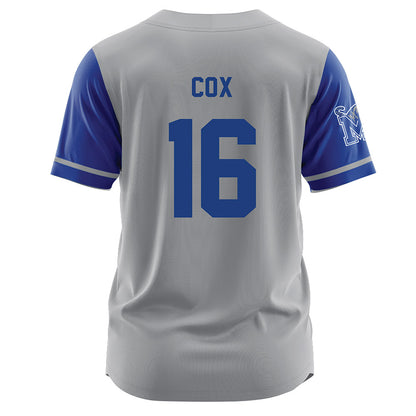 Memphis - NCAA Baseball : Seth Cox - Grey Jersey-1