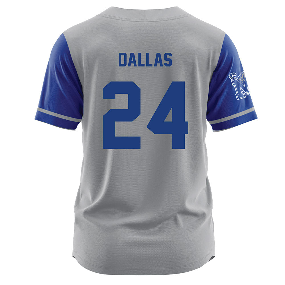Memphis - NCAA Baseball : Michael Dallas - Grey Jersey-1
