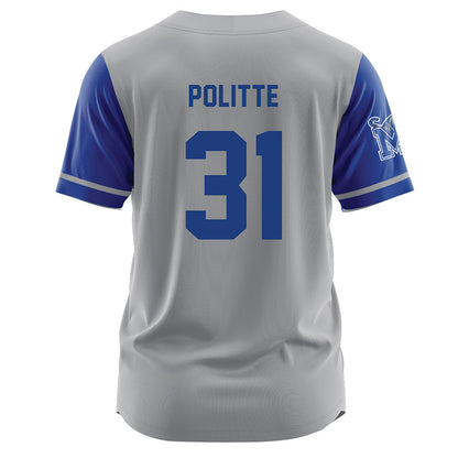 Memphis - NCAA Baseball : Michael Politte - Grey Jersey-1