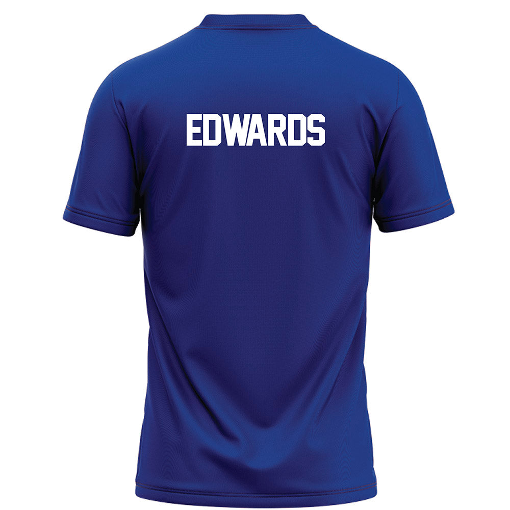 Florida - NCAA Women's Gymnastics : Brianna Edwards - Blue Football Jersey-1
