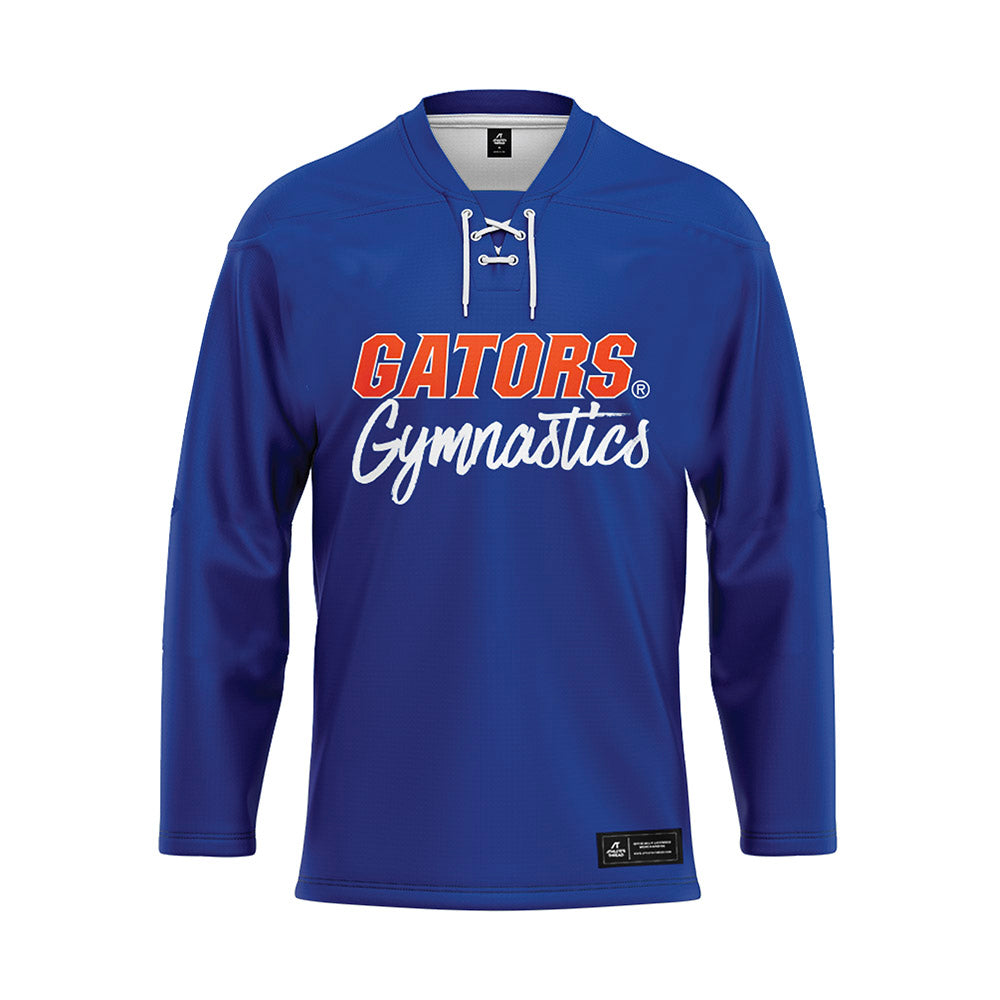 Florida - NCAA Women's Gymnastics : Brianna Edwards - Blue Hockey Jersey-0