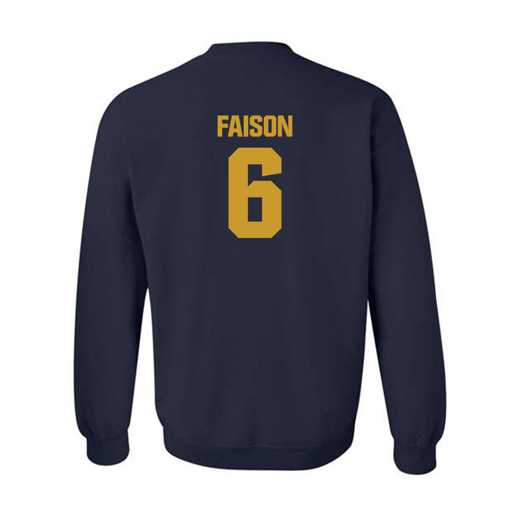Notre Dame - NCAA Football : Jordan Faison - Classic Fashion Shersey Crewneck Sweatshirt-1