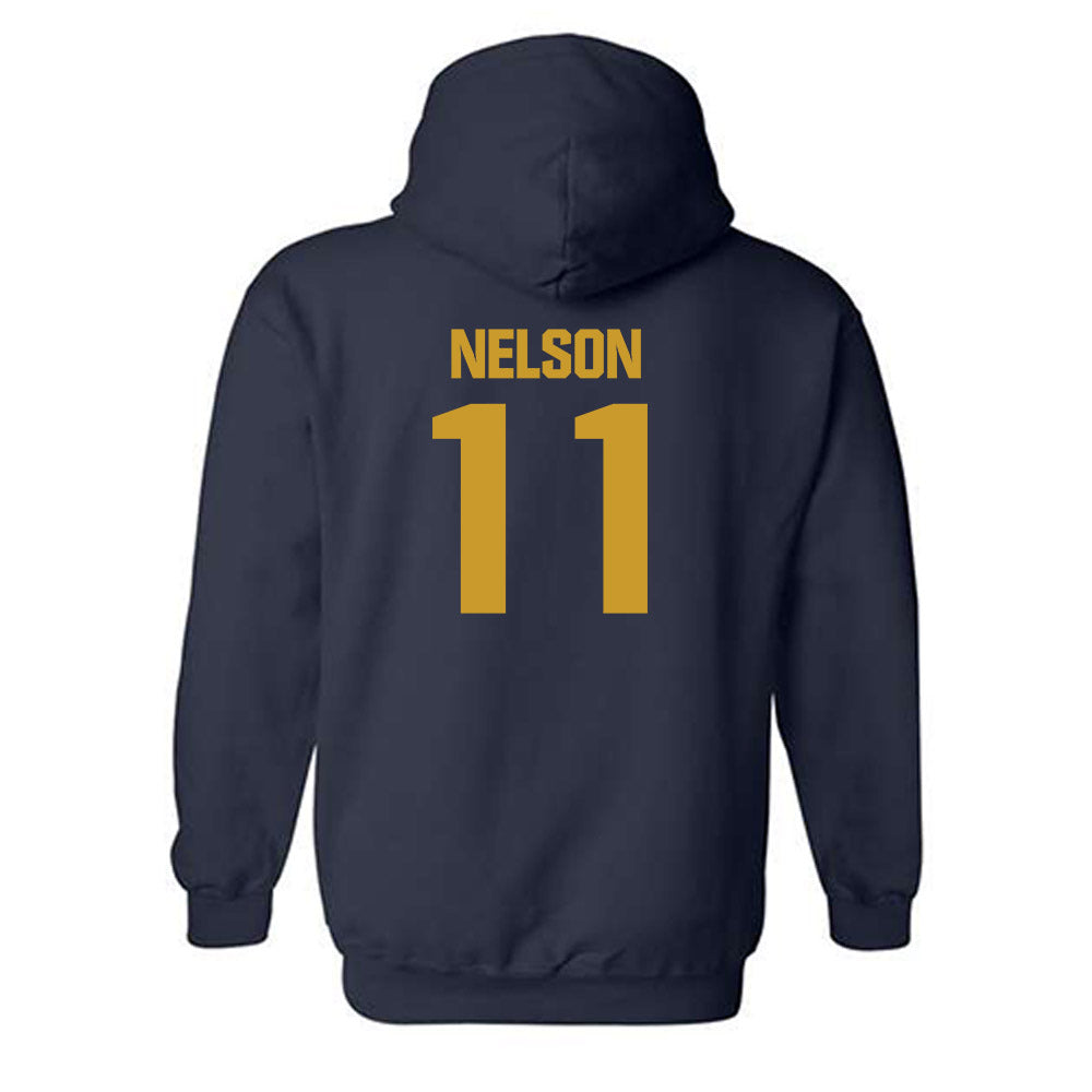 Notre Dame - NCAA Men's Ice Hockey : Danny Nelson - Classic Fashion Shersey Hooded Sweatshirt-1