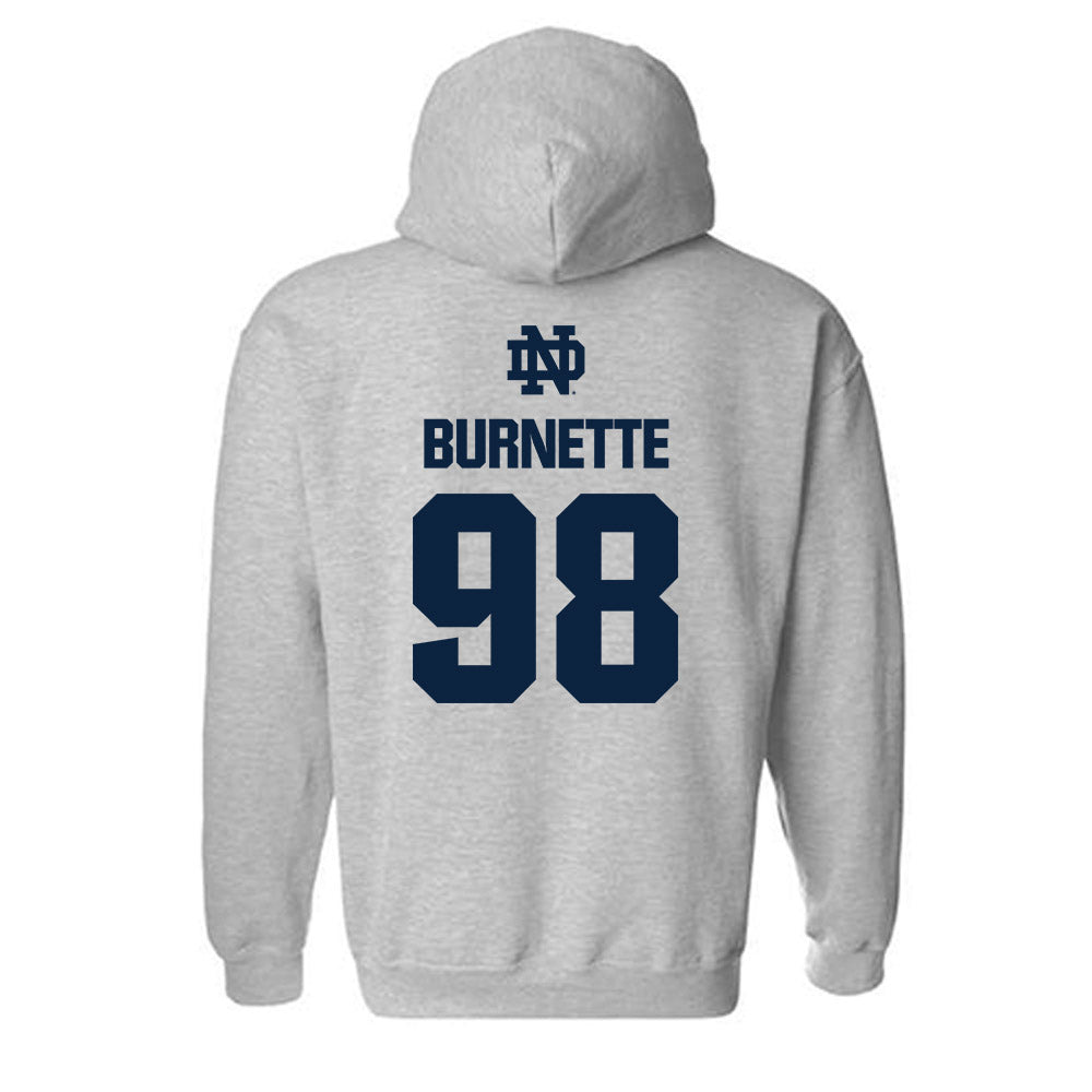 Notre Dame - NCAA Football : Noah Burnette - Classic Fashion Shersey Hooded Sweatshirt-1