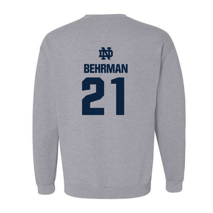 Notre Dame - NCAA Men's Lacrosse : Brock Behrman - Classic Fashion Shersey Crewneck Sweatshirt