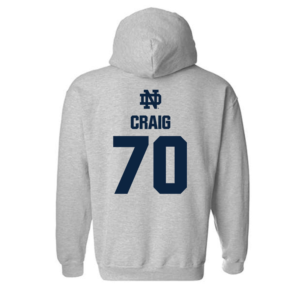 Notre Dame - NCAA Football : Ashton Craig - Classic Fashion Shersey Hooded Sweatshirt-1