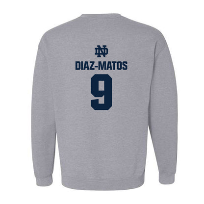 Notre Dame - NCAA Men's Lacrosse : Aidan Diaz-Matos - Classic Fashion Shersey Crewneck Sweatshirt-1