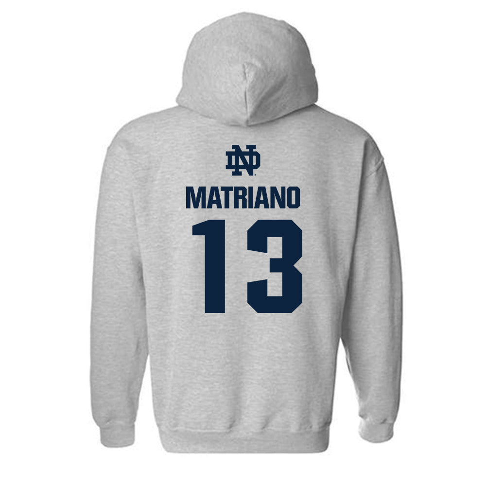Notre Dame - NCAA Women's Soccer : Delaney Matriano - Classic Fashion Shersey Hooded Sweatshirt-1
