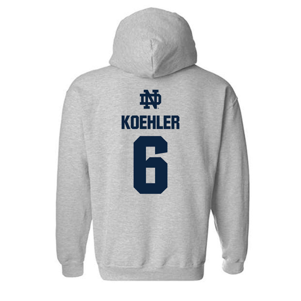 Notre Dame - NCAA Men's Basketball : Brady Koehler - Classic Fashion Shersey Hooded Sweatshirt-1
