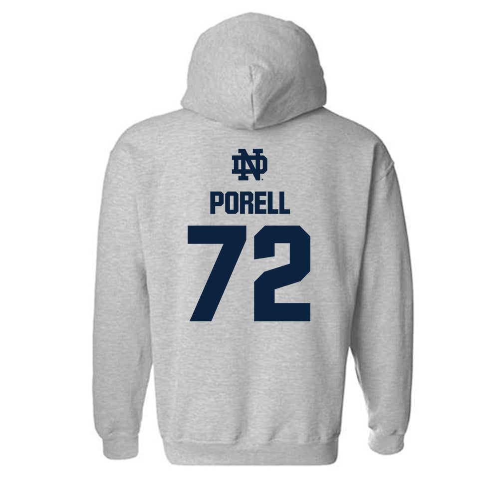 Notre Dame - NCAA Men's Lacrosse : Thomas Porell - Classic Fashion Shersey Hooded Sweatshirt-1