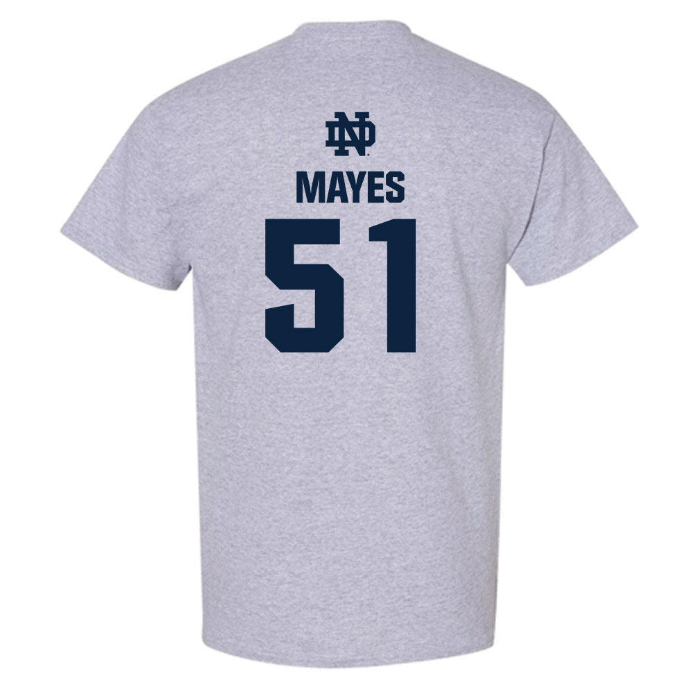 Notre Dame - NCAA Baseball : Justin Mayes - Classic Fashion Shersey T-Shirt-1