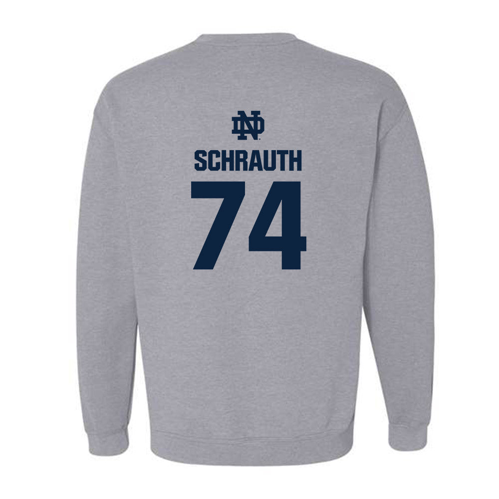 Notre Dame - NCAA Football : Billy Schrauth - Classic Fashion Shersey Crewneck Sweatshirt-1