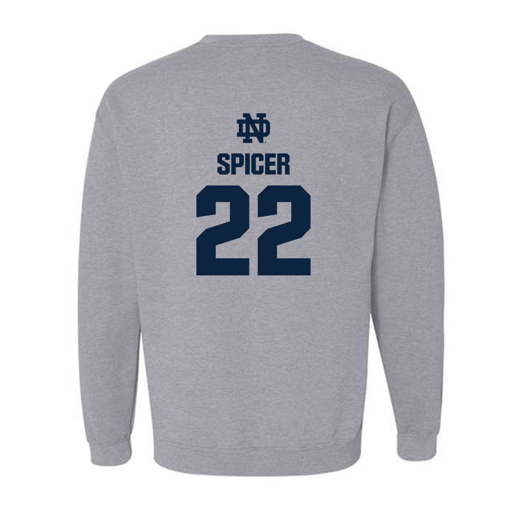 Notre Dame - NCAA Men's Soccer : Nolan Spicer - Classic Fashion Shersey Crewneck Sweatshirt-1