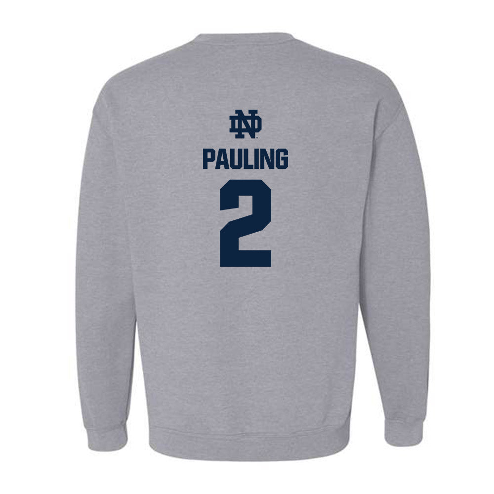 Notre Dame - NCAA Football : William Pauling - Classic Fashion Shersey Crewneck Sweatshirt-1