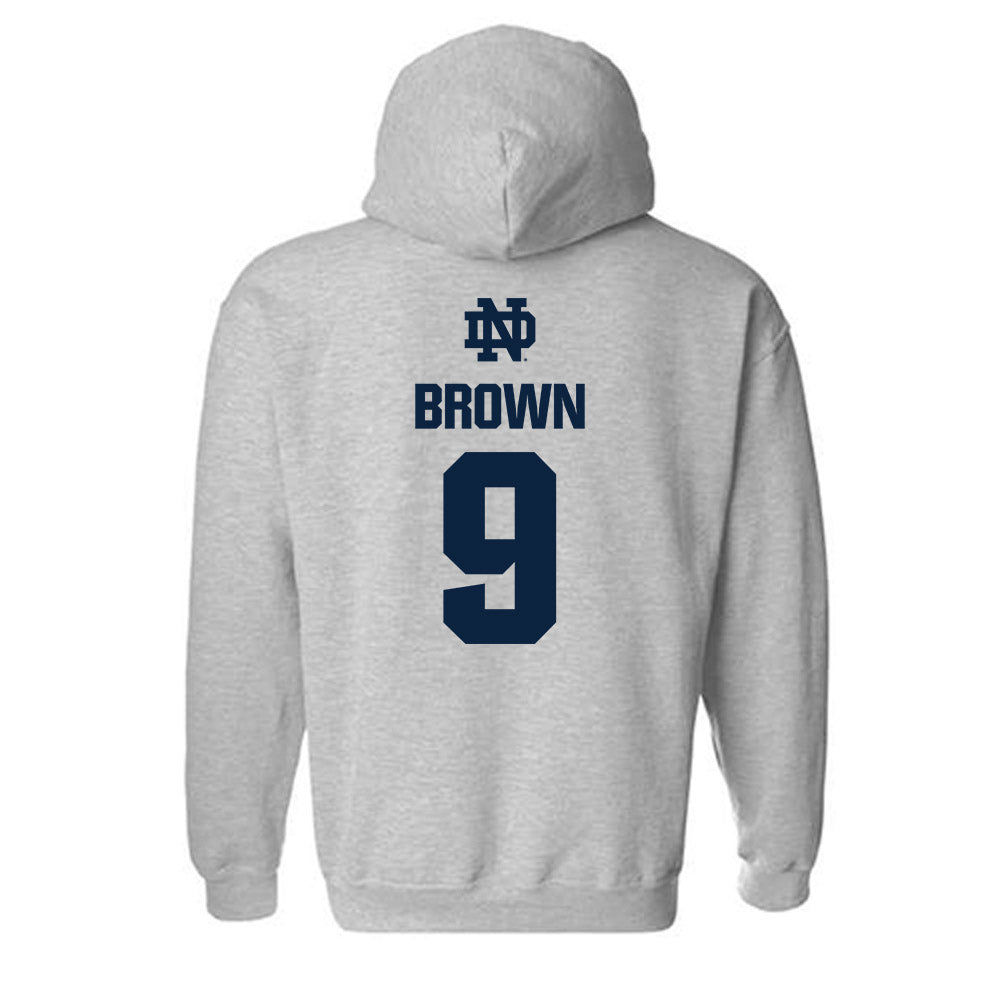 Notre Dame - NCAA Men's Ice Hockey : Cole Brown - Classic Fashion Shersey Hooded Sweatshirt-1