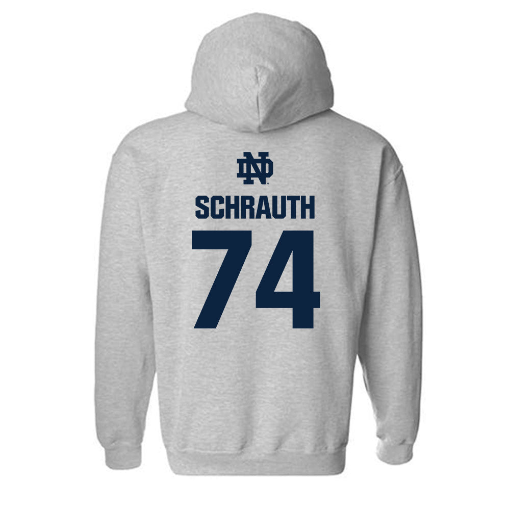Notre Dame - NCAA Football : Billy Schrauth - Classic Fashion Shersey Hooded Sweatshirt-1