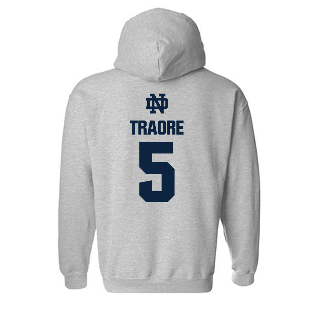 Notre Dame - NCAA Football : Boubacar Traore - Classic Fashion Shersey Hooded Sweatshirt-1