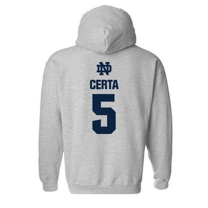 Notre Dame - NCAA Men's Basketball : Cole Certa - Classic Fashion Shersey Hooded Sweatshirt-1