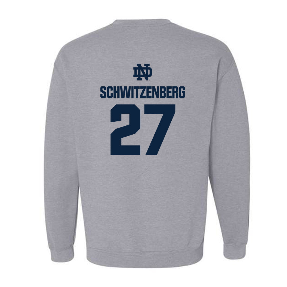 Notre Dame - NCAA Men's Lacrosse : Nate Schwitzenberg - Classic Fashion Shersey Crewneck Sweatshirt-1
