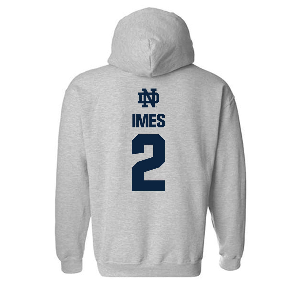 Notre Dame - NCAA Men's Basketball : Logan Imes - Classic Fashion Shersey Hooded Sweatshirt-1