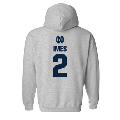 Notre Dame - NCAA Men's Basketball : Logan Imes - Classic Fashion Shersey Hooded Sweatshirt-1
