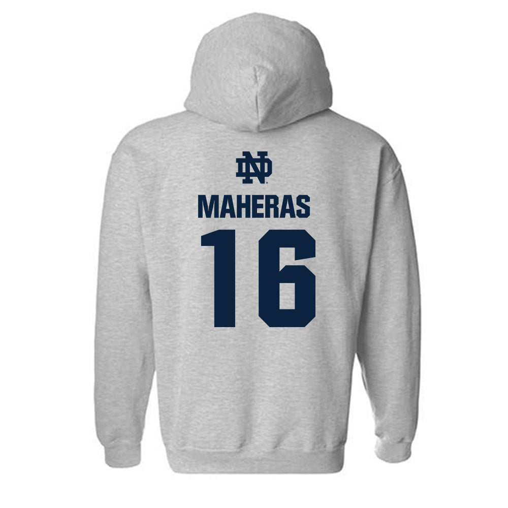Notre Dame - NCAA Men's Lacrosse : Will Maheras - Classic Fashion Shersey Hooded Sweatshirt-1