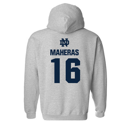 Notre Dame - NCAA Men's Lacrosse : Will Maheras - Classic Fashion Shersey Hooded Sweatshirt-1