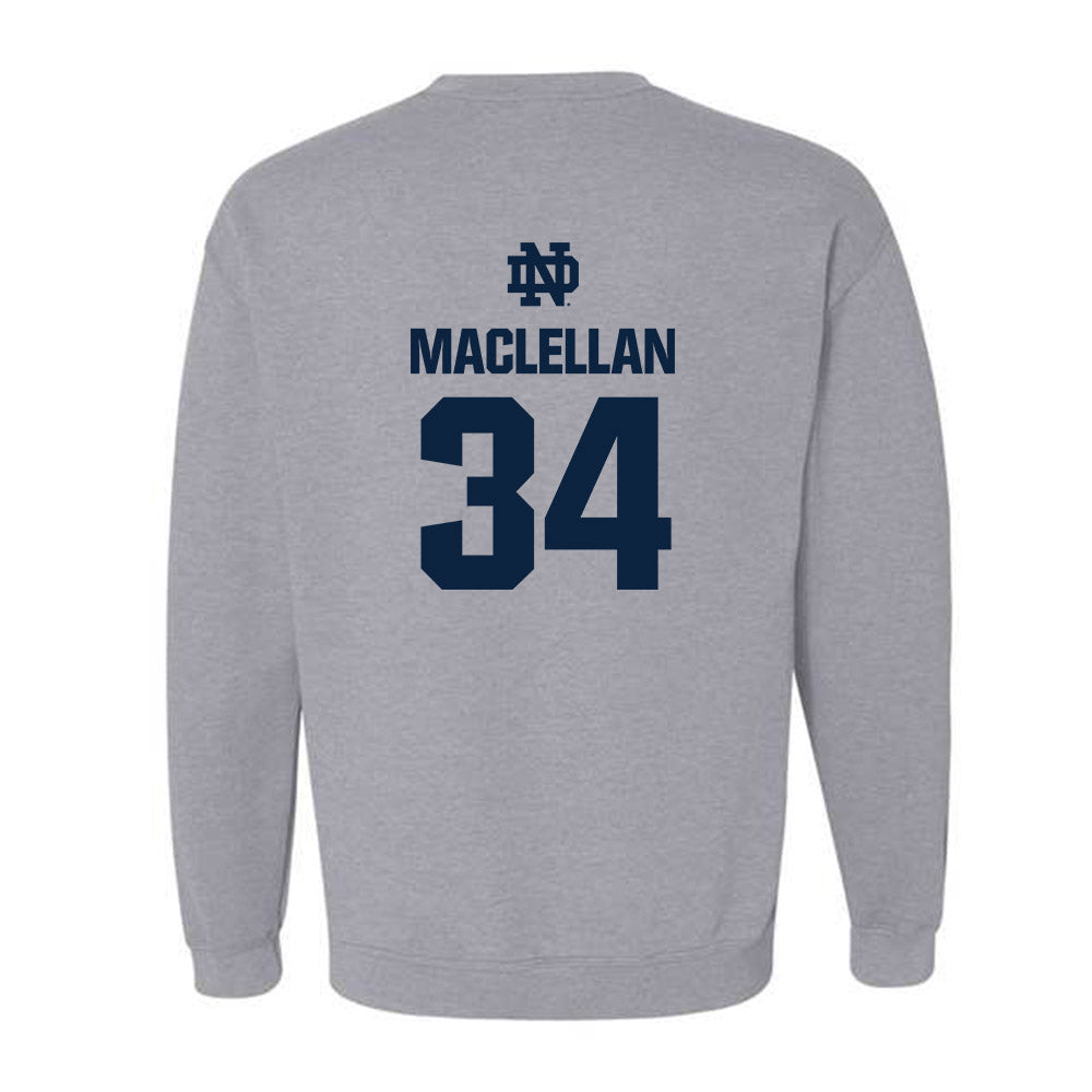Notre Dame - NCAA Men's Basketball : Matthew MacLellan - Classic Fashion Shersey Crewneck Sweatshirt-1