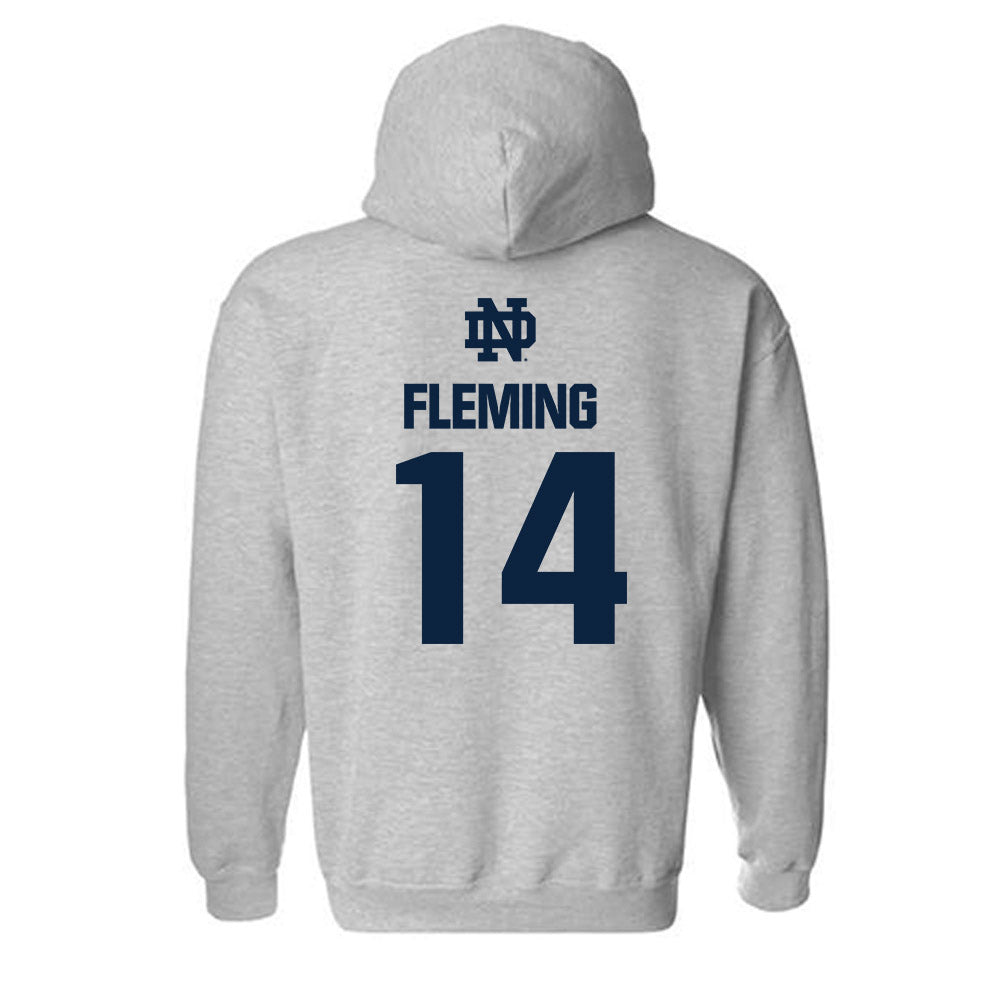 Notre Dame - NCAA Men's Ice Hockey : Maddox Fleming - Classic Fashion Shersey Hooded Sweatshirt-1