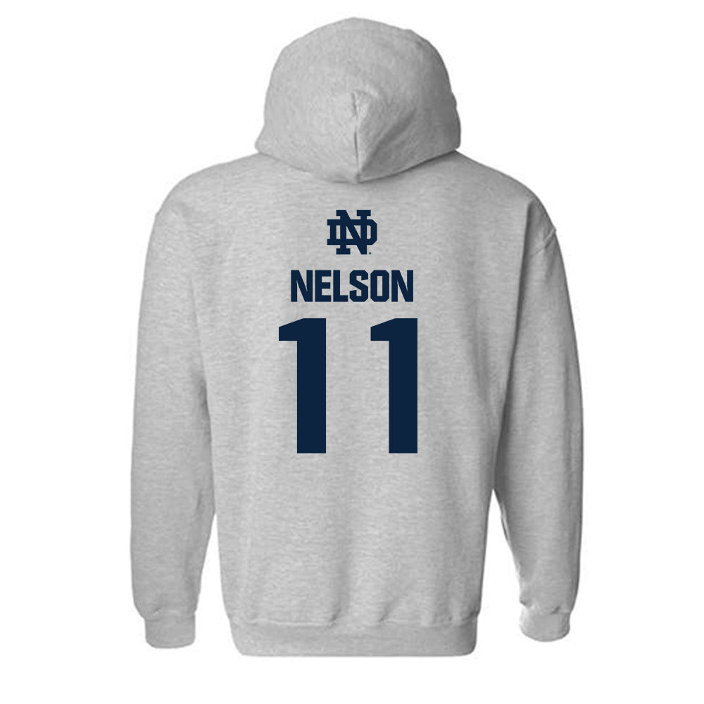 Notre Dame - NCAA Men's Ice Hockey : Danny Nelson - Classic Fashion Shersey Hooded Sweatshirt-1
