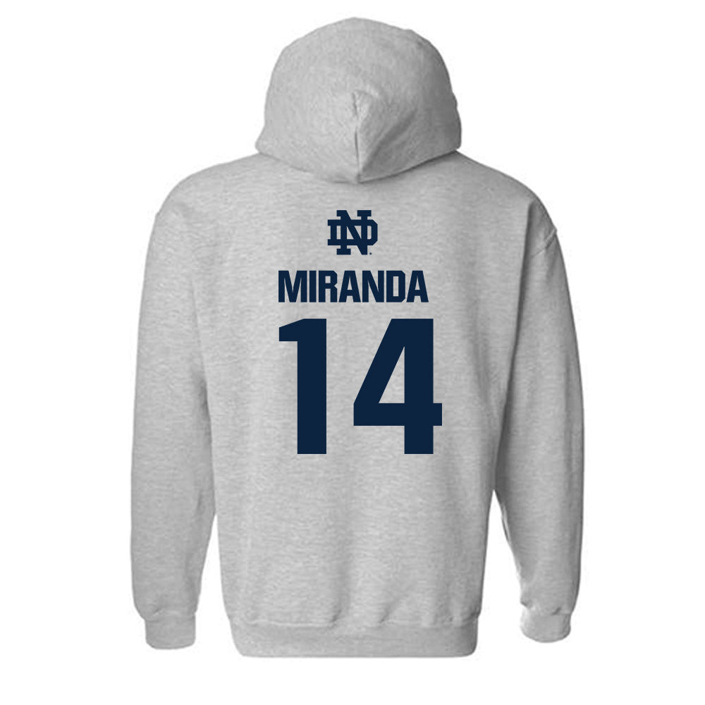 Notre Dame - NCAA Baseball : Shane Miranda - Classic Fashion Shersey Hooded Sweatshirt-1