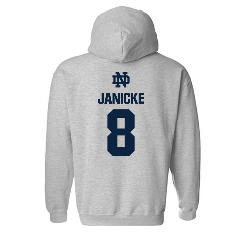 Notre Dame - NCAA Men's Ice Hockey : Justin Janicke - Classic Fashion Shersey Hooded Sweatshirt