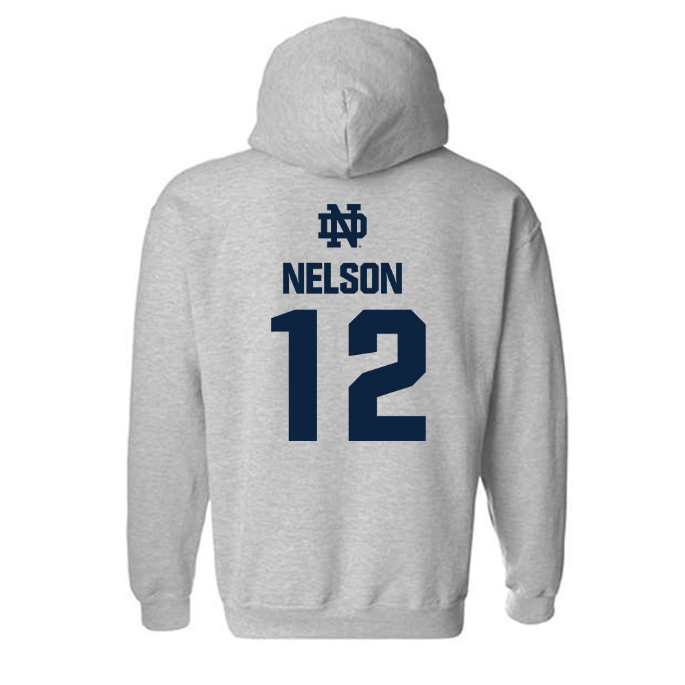 Notre Dame - NCAA Men's Ice Hockey : Henry Nelson - Classic Fashion Shersey Hooded Sweatshirt