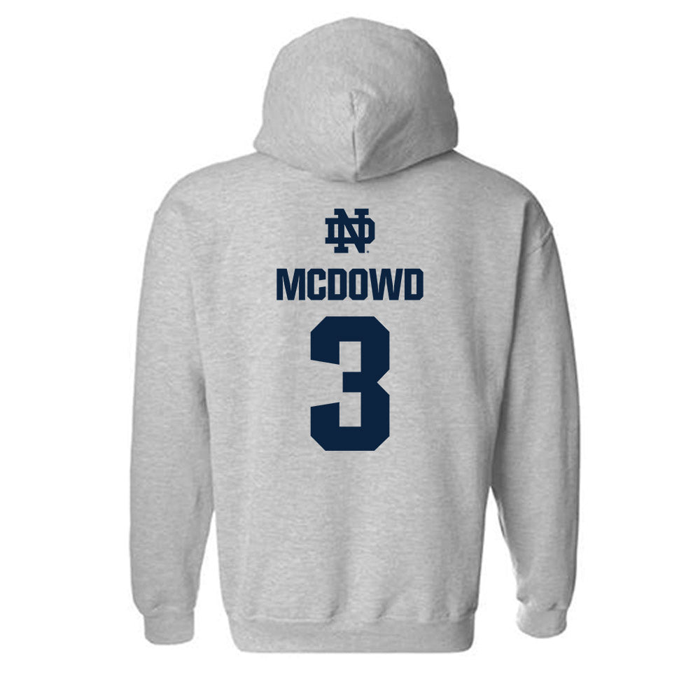 Notre Dame - NCAA Men's Soccer : Sean McDowd - Classic Fashion Shersey Hooded Sweatshirt-1