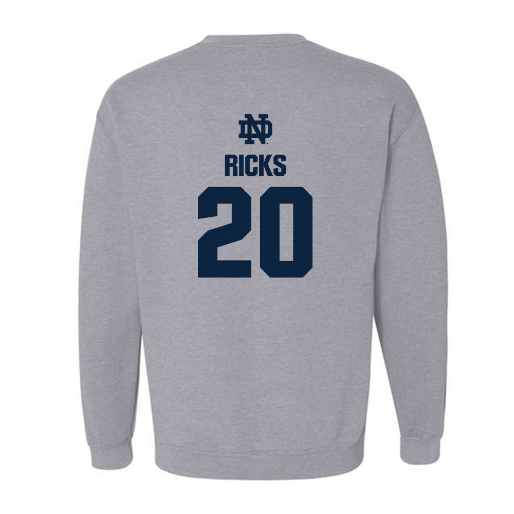 Notre Dame - NCAA Baseball : Caleb Ricks - Classic Fashion Shersey Crewneck Sweatshirt-1