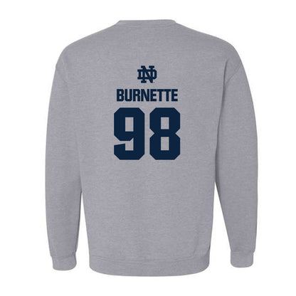 Notre Dame - NCAA Football : Noah Burnette - Classic Fashion Shersey Crewneck Sweatshirt-1