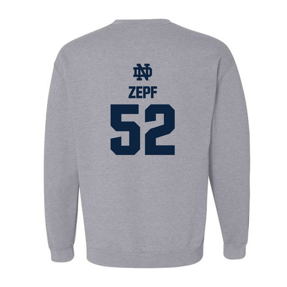 Notre Dame - NCAA Men's Lacrosse : Alex Zepf - Classic Fashion Shersey Crewneck Sweatshirt-1