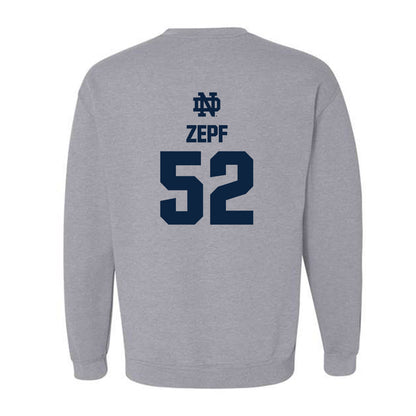 Notre Dame - NCAA Men's Lacrosse : Alex Zepf - Classic Fashion Shersey Crewneck Sweatshirt-1