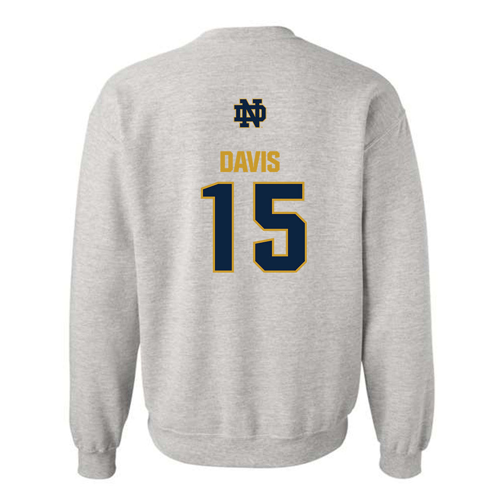 Notre Dame - NCAA Men's Lacrosse : Anderson Davis - Classic Fashion Shersey Crewneck Sweatshirt-1