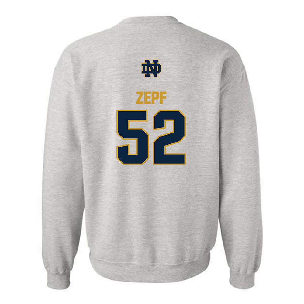 Notre Dame - NCAA Men's Lacrosse : Alex Zepf - Classic Fashion Shersey Crewneck Sweatshirt-1